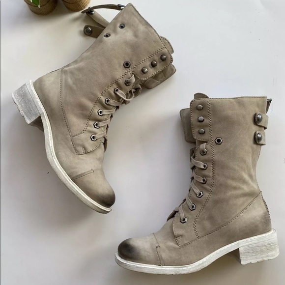 cream combat boots